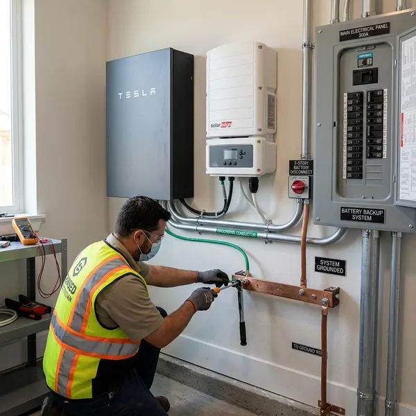 Do home battery backup systems need grounding?