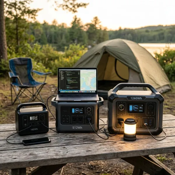 How long can a portable power station run common devices?
