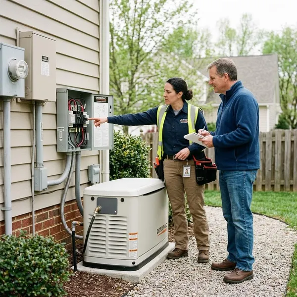 How does a backup generator power a house?