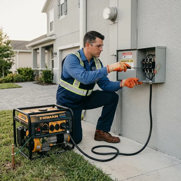 How do you start and run a portable backup generator?